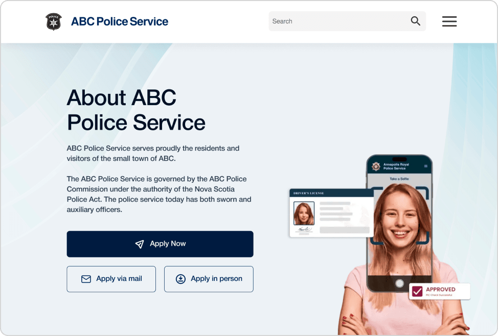 custom police landing page